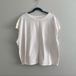 Cream Muscle Sweatshirt Tee